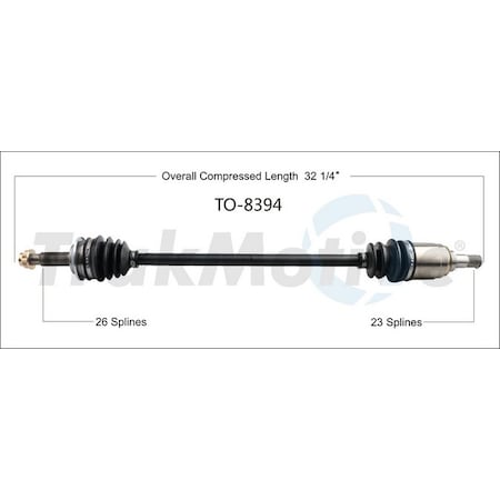 Surtrack Axle Cv Axle Shaft, To-8394 TO-8394